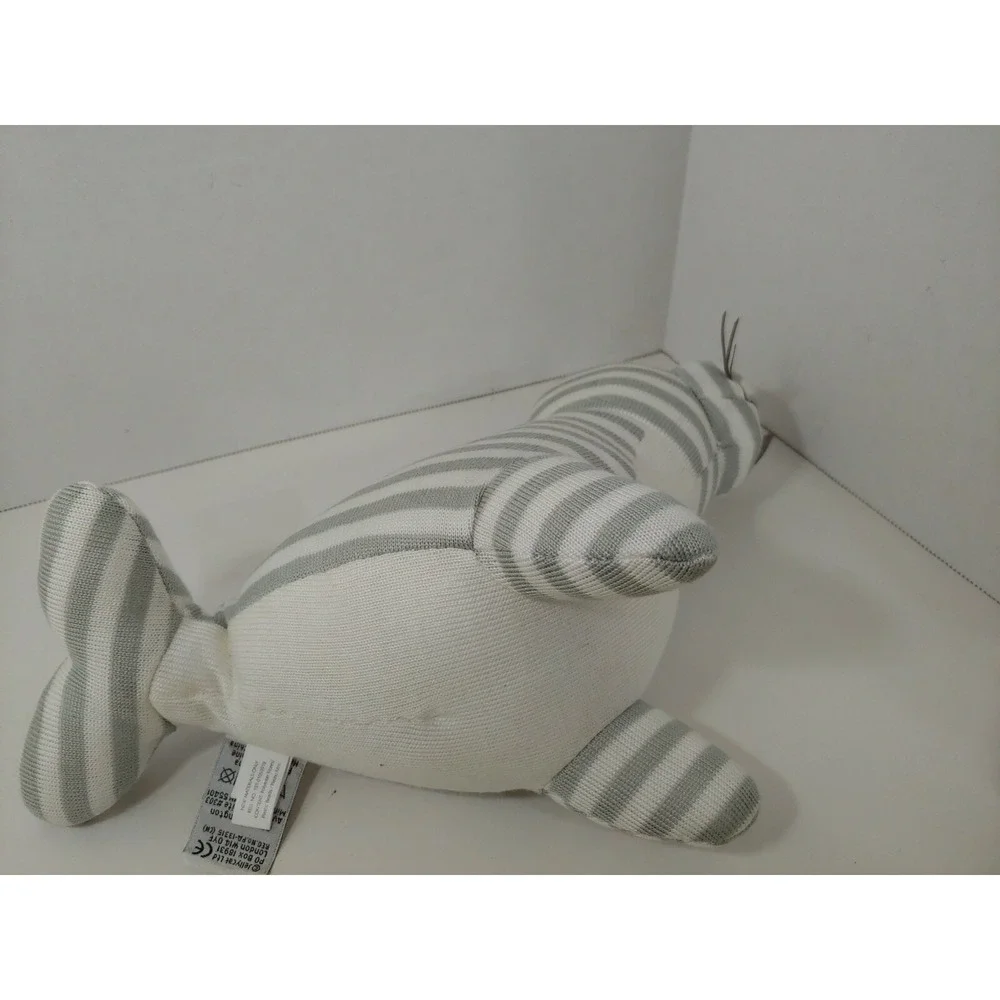 Little Jellycat Shiver Seal Chime‎ Rattle woven knit gray white stripes